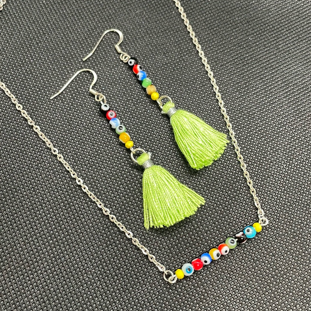 Tassel Earrings, Evil Eye , Eye Of God Jewelry, Festival Season, Jewelry Set